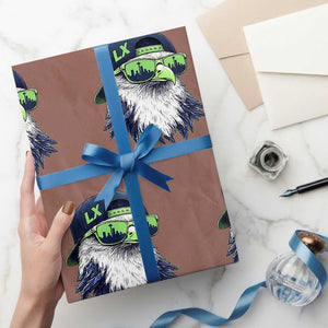 Vintage Hawk Graphic LX Cap Seattle Skyline Game Day Wrapping Paper Roll TS11 Mocha Print Your Wear