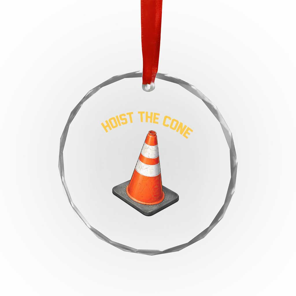 Vintage Hoist The Cone Victory Graphic Crystal Glass Ornament Funny Baseball Fan Pride Celebration IYKYK Meme TS02 Print Your Wear