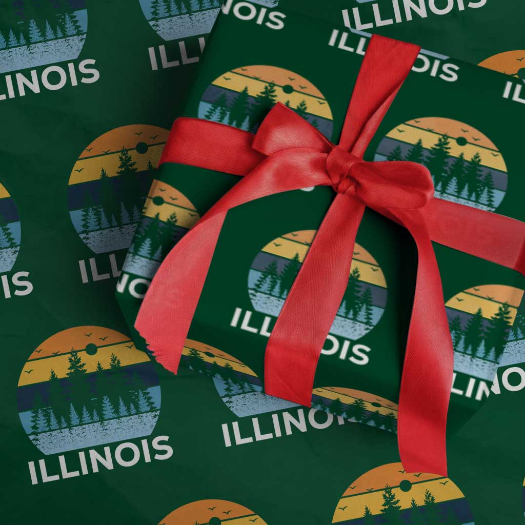 Vintage Illinois Mountain Forest Wrapping Paper Roll Nature Adventure Gift TS12 Green Print Your Wear