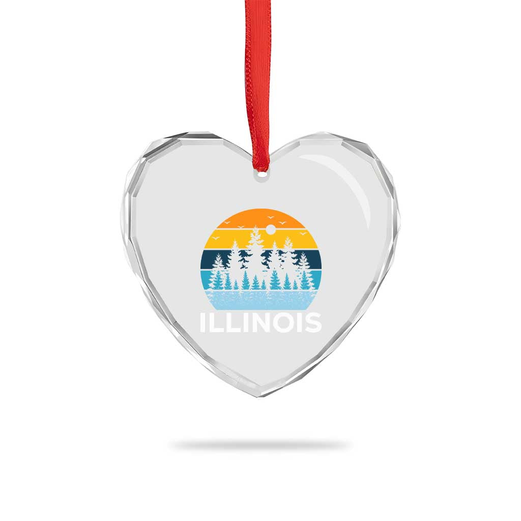 Vintage Illinois Mountain Forest Heart Crystal Glass Ornament Nature Adventure Gift TS12 Print Your Wear