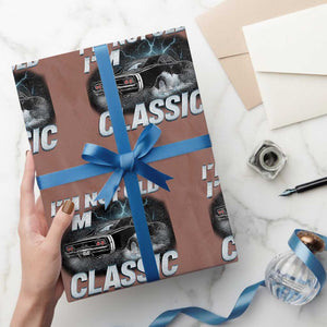 Vintage I'm Not Old I'm Classic Wrapping Paper Roll Funny Car Graphic Racing Drift Car TS10 Mocha Print Your Wear