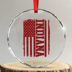 Vintage Indiana Crystal Glass Ornament Classic Retro City USA Flag Game Day TS10 Transparent Glass 3'' Circle Print Your Wear
