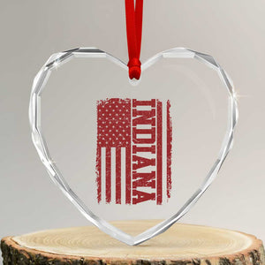 Vintage Indiana Heart Crystal Glass Ornament Classic Retro City USA Flag Game Day TS10 Transparent Glass 3'' Heart Print Your Wear