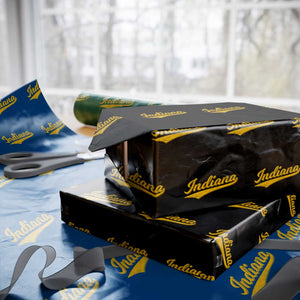 Vintage Indiana Retro Yellow Throwback Distressed Wrapping Paper Roll Retro Classic IN State Pride TS02 Black Print Your Wear