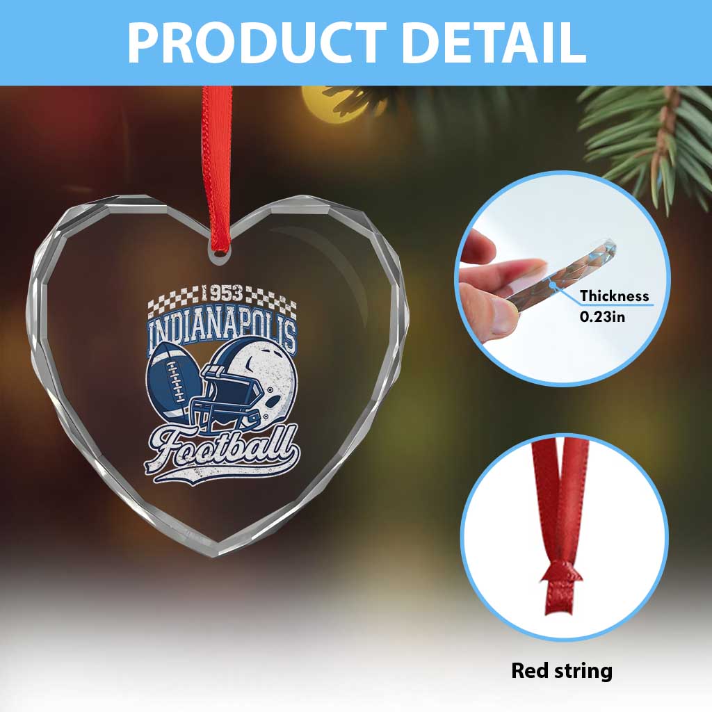 Vintage Indy Sport Fans IFC Retro 1953 Throwback Heart Crystal Glass Ornament TS02 Print Your Wear