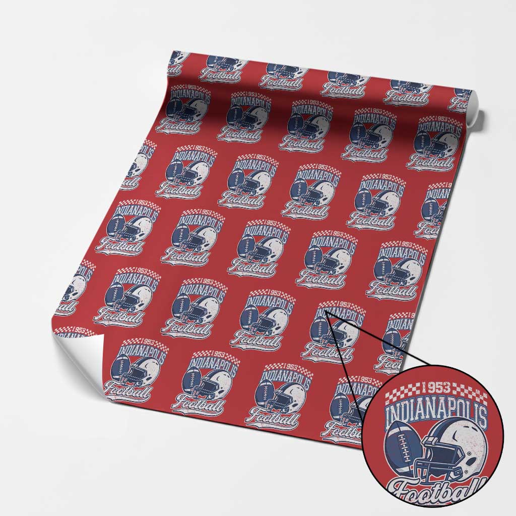 Vintage Indy Sport Fans IFC Retro 1953 Throwback Wrapping Paper Roll TS02 Red Print Your Wear