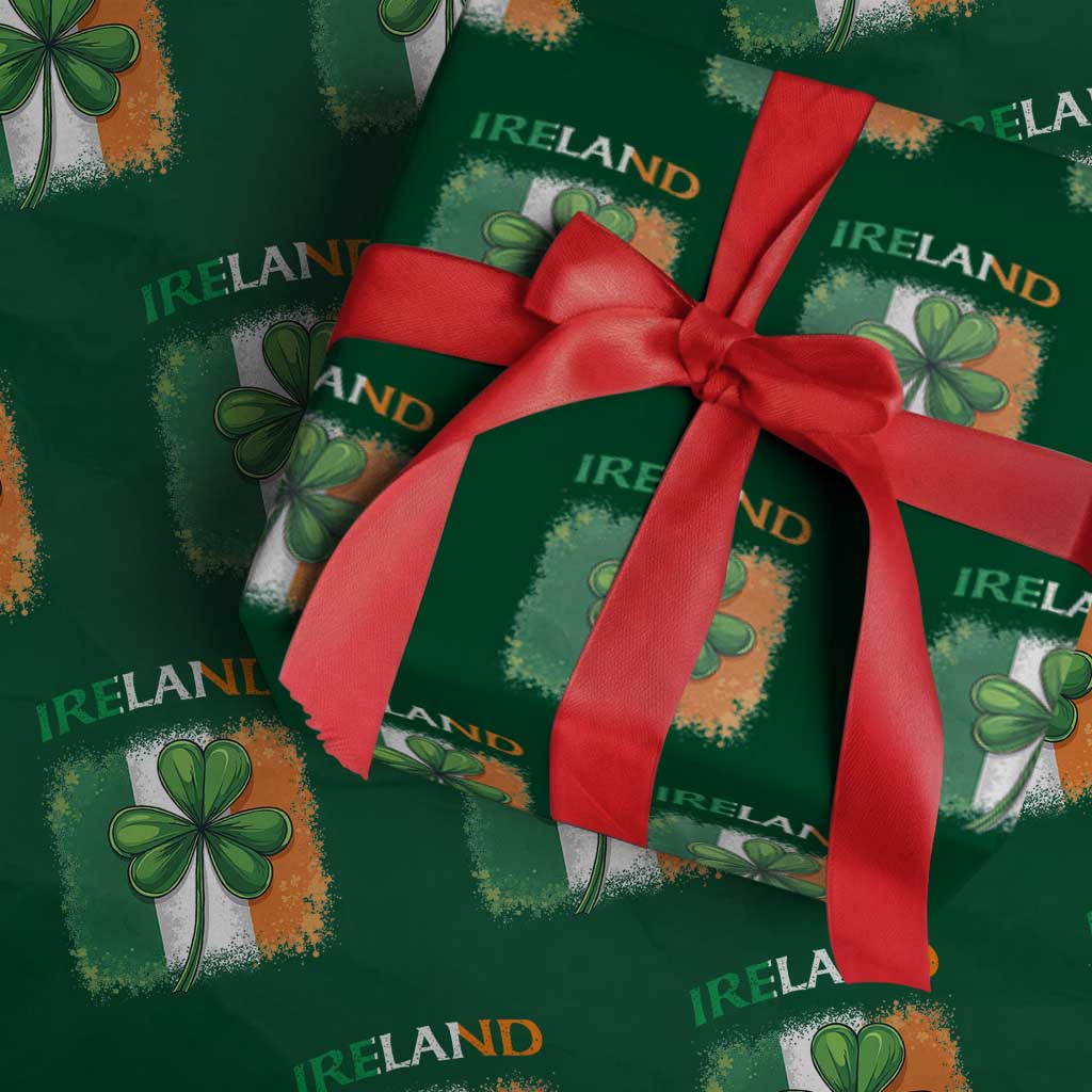 Vintage Ireland Shamrock Irish Flag St Patricks Day Wrapping Paper Roll TS14 Green Print Your Wear