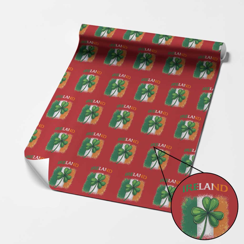 Vintage Ireland Shamrock Irish Flag St Patricks Day Wrapping Paper Roll TS14 Red Print Your Wear