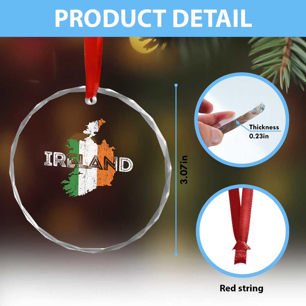 Vintage Irish Map Ireland Pride Souvenir Crystal Glass Ornament TS11 Print Your Wear