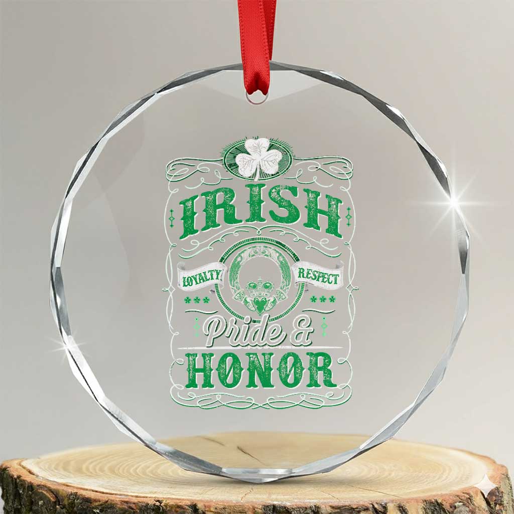 Vintage Irish Pride And Honor St Patricks Day Crystal Glass Ornament TS11 Transparent Glass 3'' Circle Print Your Wear