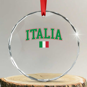 Vintage Italia Crystal Glass Ornament Print Retro Varsity Italian Apparel TS10 Transparent Glass 3'' Circle Print Your Wear