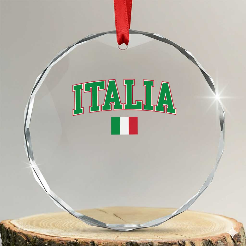 Vintage Italia Crystal Glass Ornament Print Retro Varsity Italian Apparel TS10 Transparent Glass 3'' Circle Print Your Wear