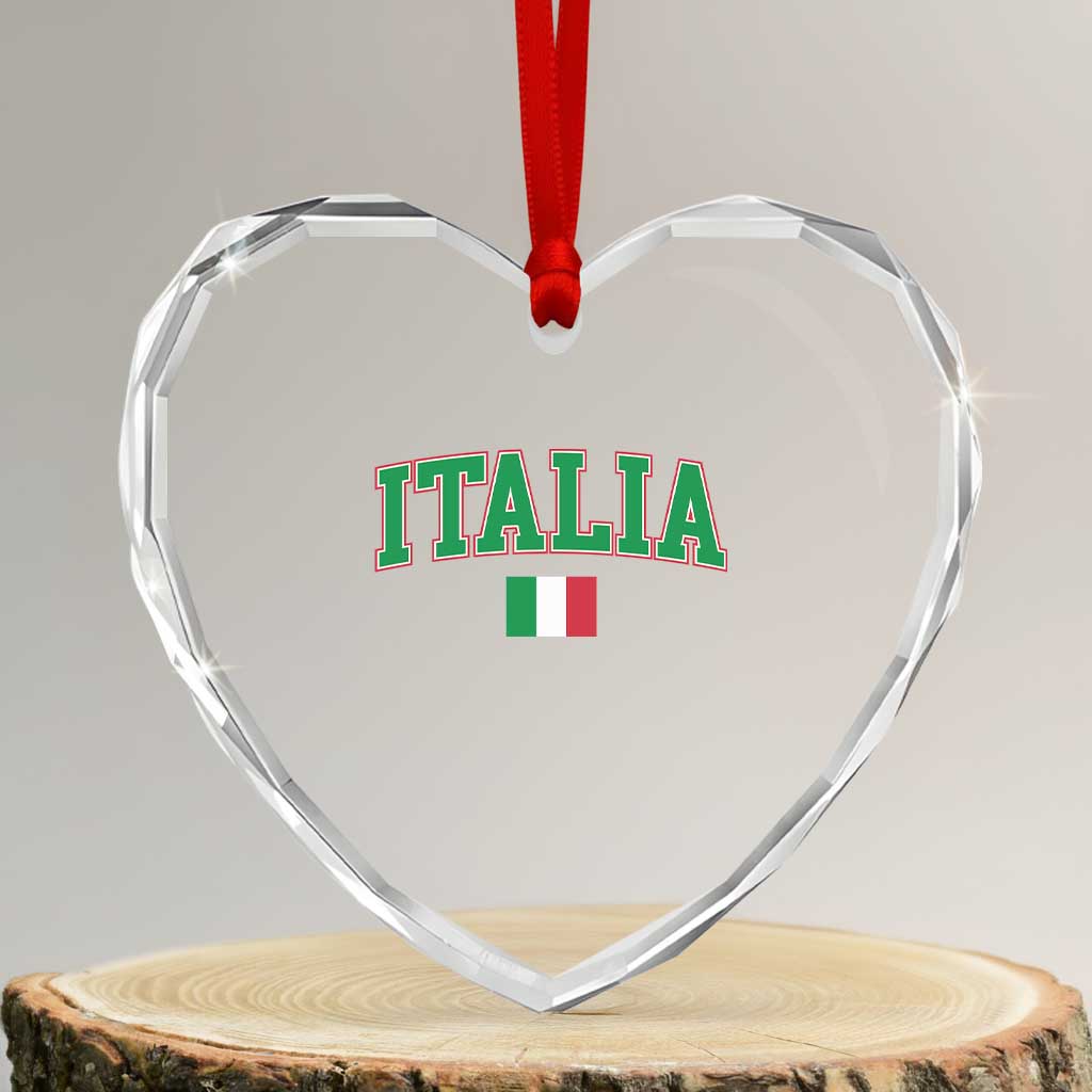 Vintage Italia Heart Crystal Glass Ornament Print Retro Varsity Italian Apparel TS10 Transparent Glass 3'' Heart Print Your Wear
