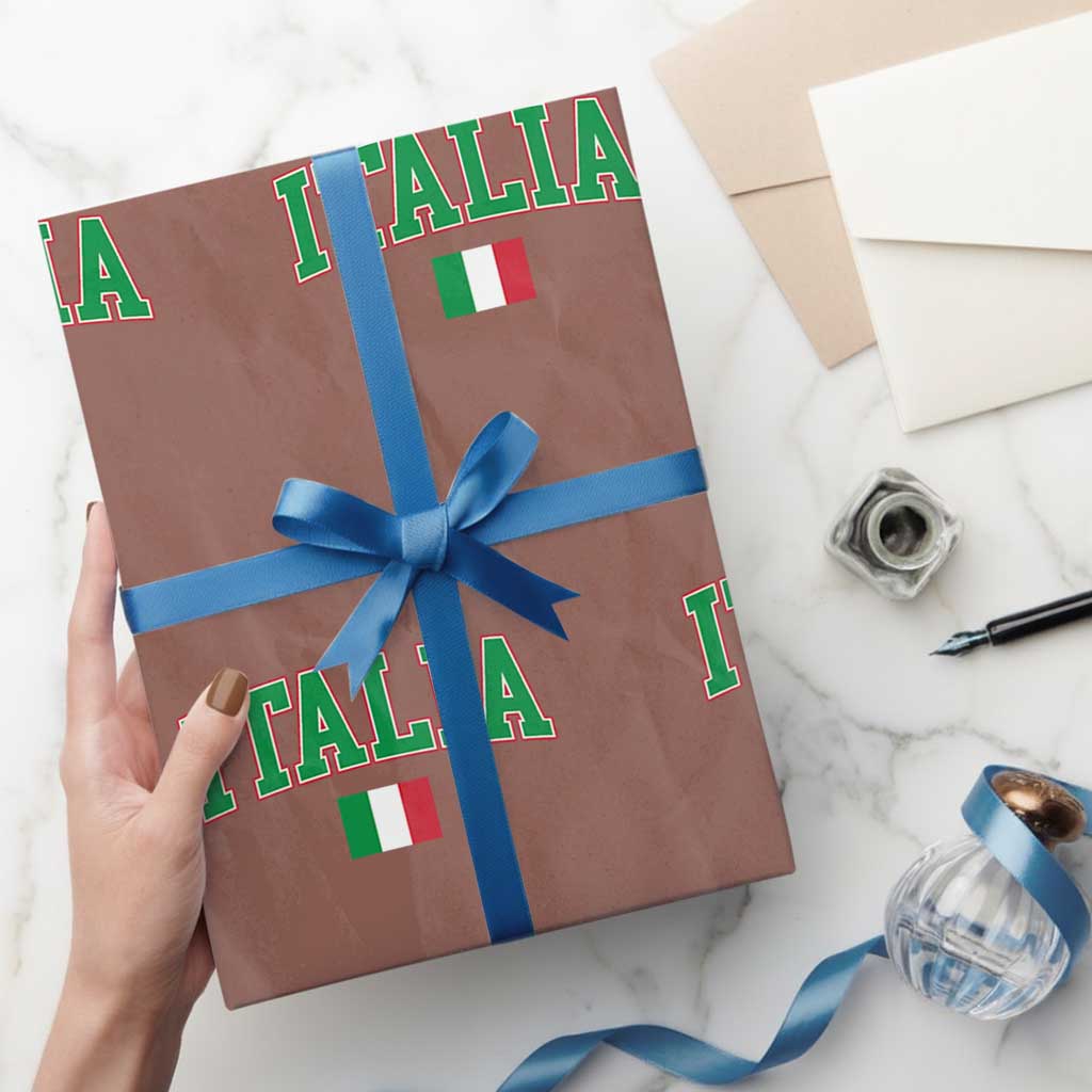Vintage Italia Wrapping Paper Roll Print Retro Varsity Italian Apparel TS10 Mocha Print Your Wear