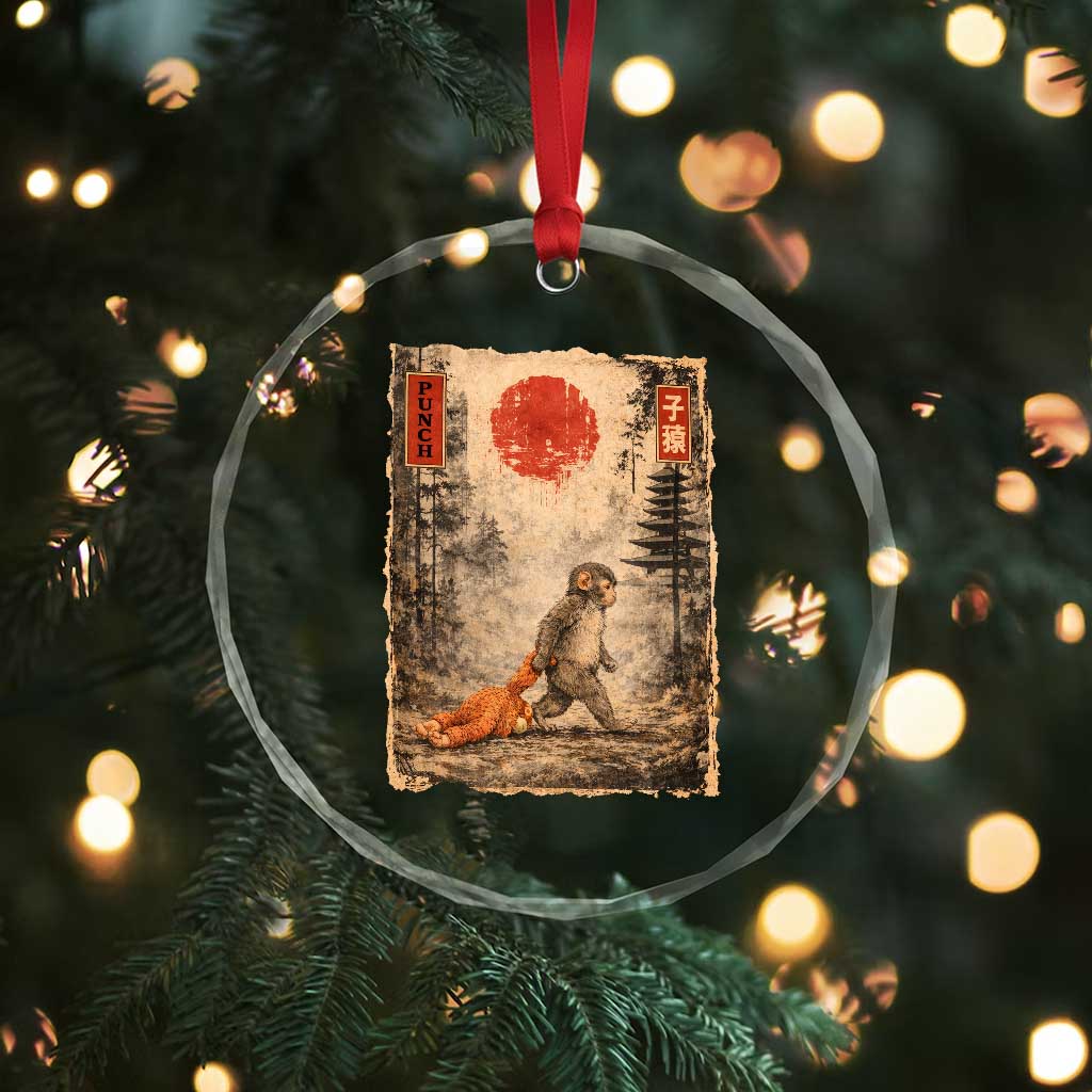 Vintage Japanese Baby Monkey Punch Crystal Glass Ornament Kawaii Macaque Ukiyo-e Art Funny TS10 Print Your Wear