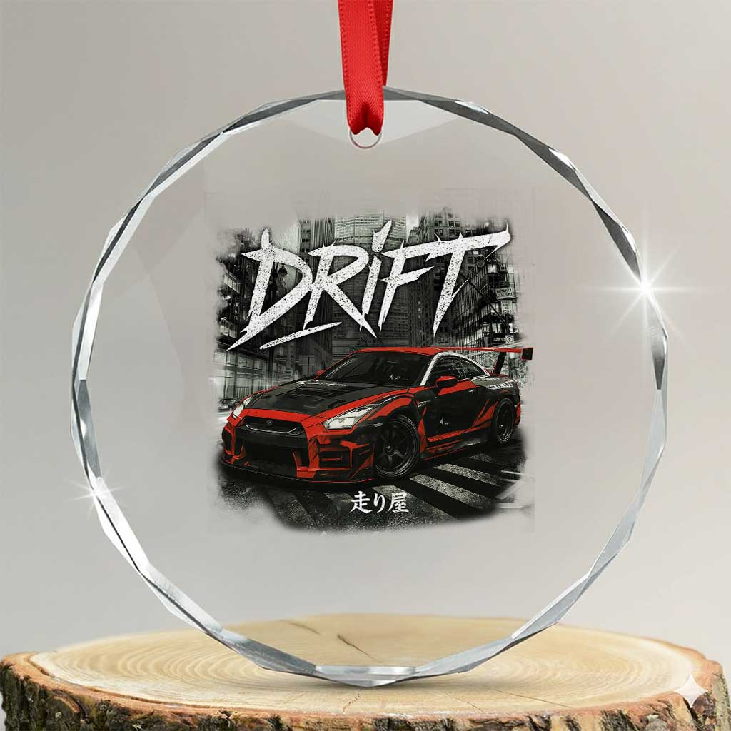 Vintage Japanese Drift Race Car Crystal Glass Ornament Retro Vintage JDM Tokyo Japan Drifting TS10 Transparent Glass 3'' Circle Print Your Wear