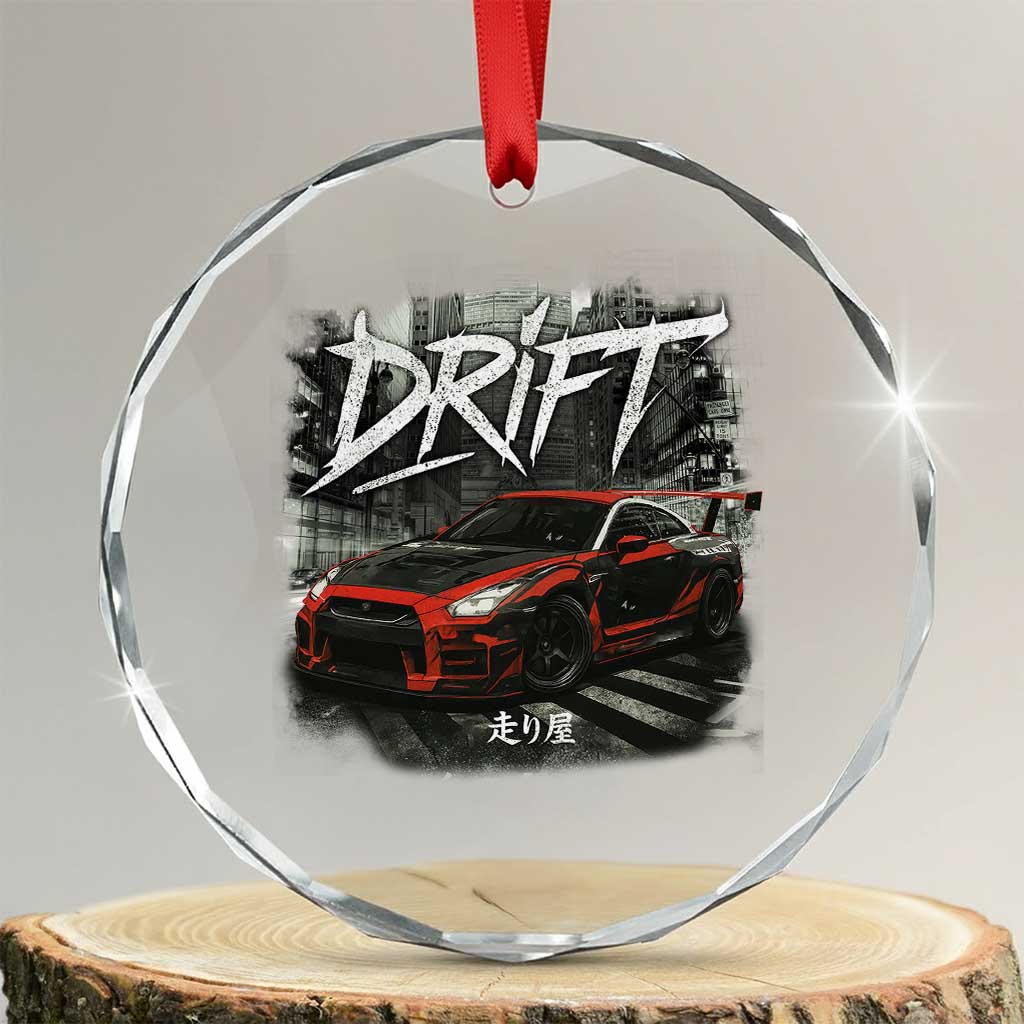 Vintage Japanese Drift Race Car Crystal Glass Ornament Retro Vintage JDM Tokyo Japan Drifting TS10 Transparent Glass 3'' Circle Print Your Wear
