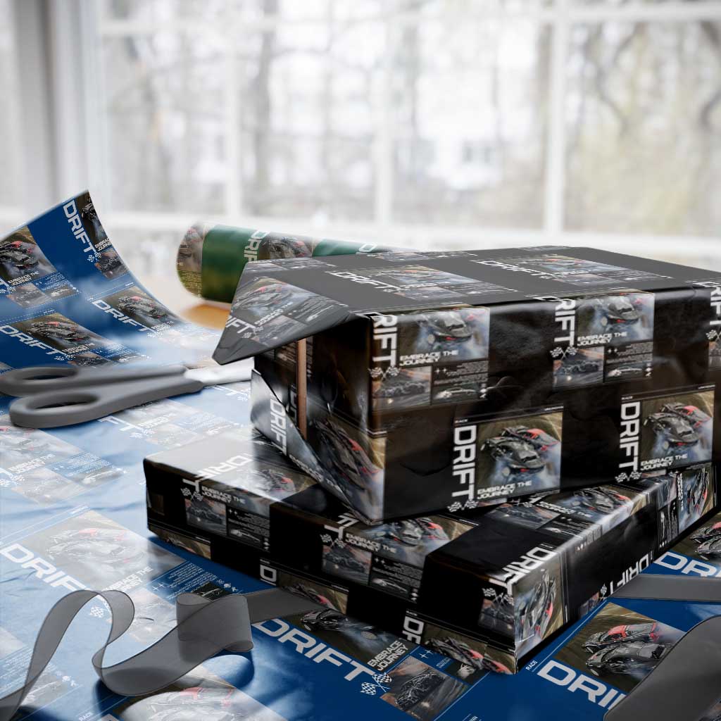 Vintage Japanese Drift Race Car Wrapping Paper Roll Cool Retro Vintage JDM Tokyo Japan Drifting TS10 Black Print Your Wear