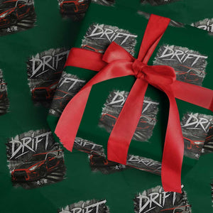 Vintage Japanese Drift Race Car Wrapping Paper Roll Retro Vintage JDM Tokyo Japan Drifting TS10 Green Print Your Wear