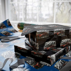 Vintage Japanese Drift Race Car Wrapping Paper Roll Retro Vintage JDM Tokyo Japan Drifting TS10 Black Print Your Wear