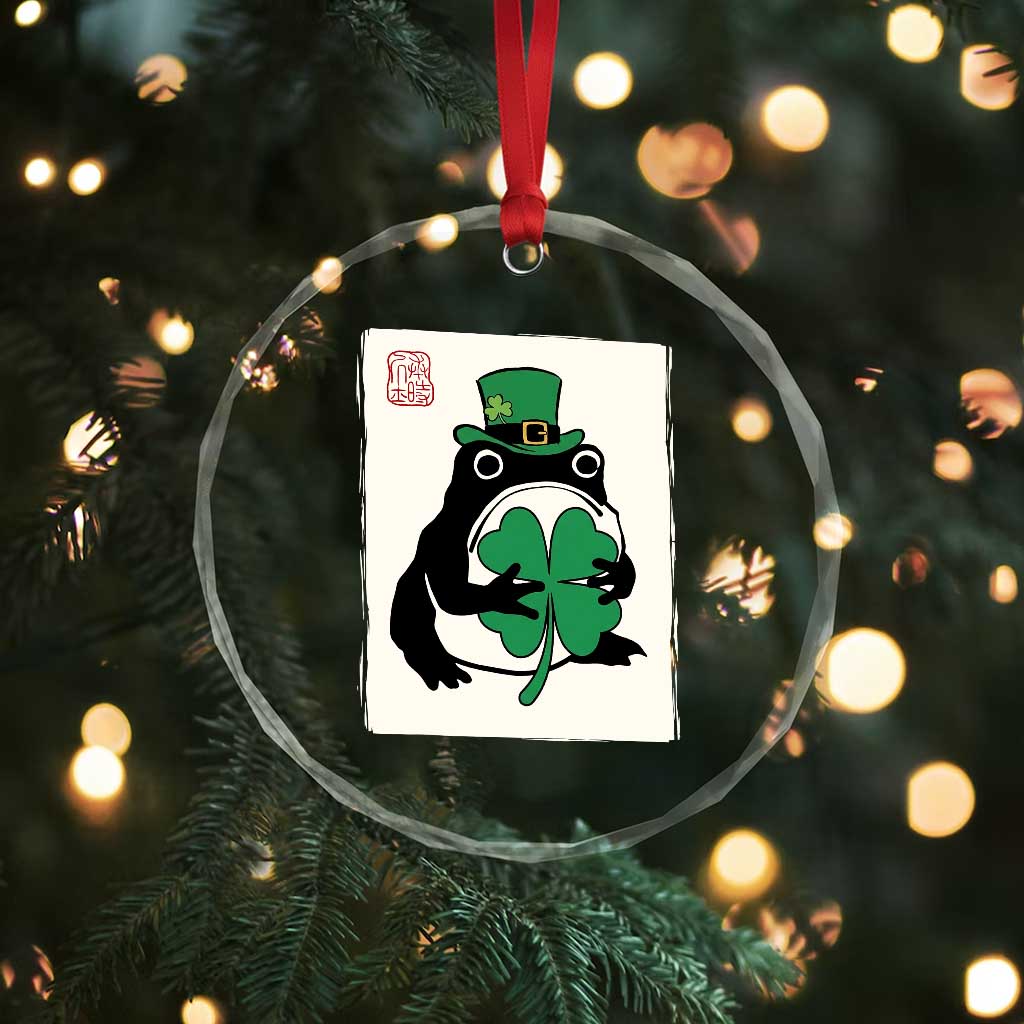 Vintage Japanese Grumpy Frog Crystal Glass Ornament Lucky St Paddys Day TS12 Print Your Wear