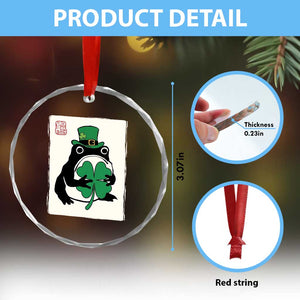 Vintage Japanese Grumpy Frog Crystal Glass Ornament Lucky St Paddys Day TS12 Print Your Wear
