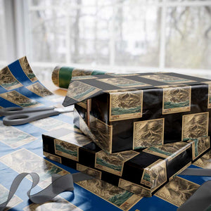 Vintage Japanese Sea Monster Wrapping Paper Roll Retro Mythology Newspaper Ukiyo-e Art TS10 Black Print Your Wear