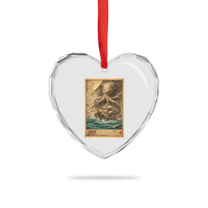 Vintage Japanese Sea Monster Heart Crystal Glass Ornament Retro Mythology Newspaper Ukiyo-e Art TS10 Print Your Wear