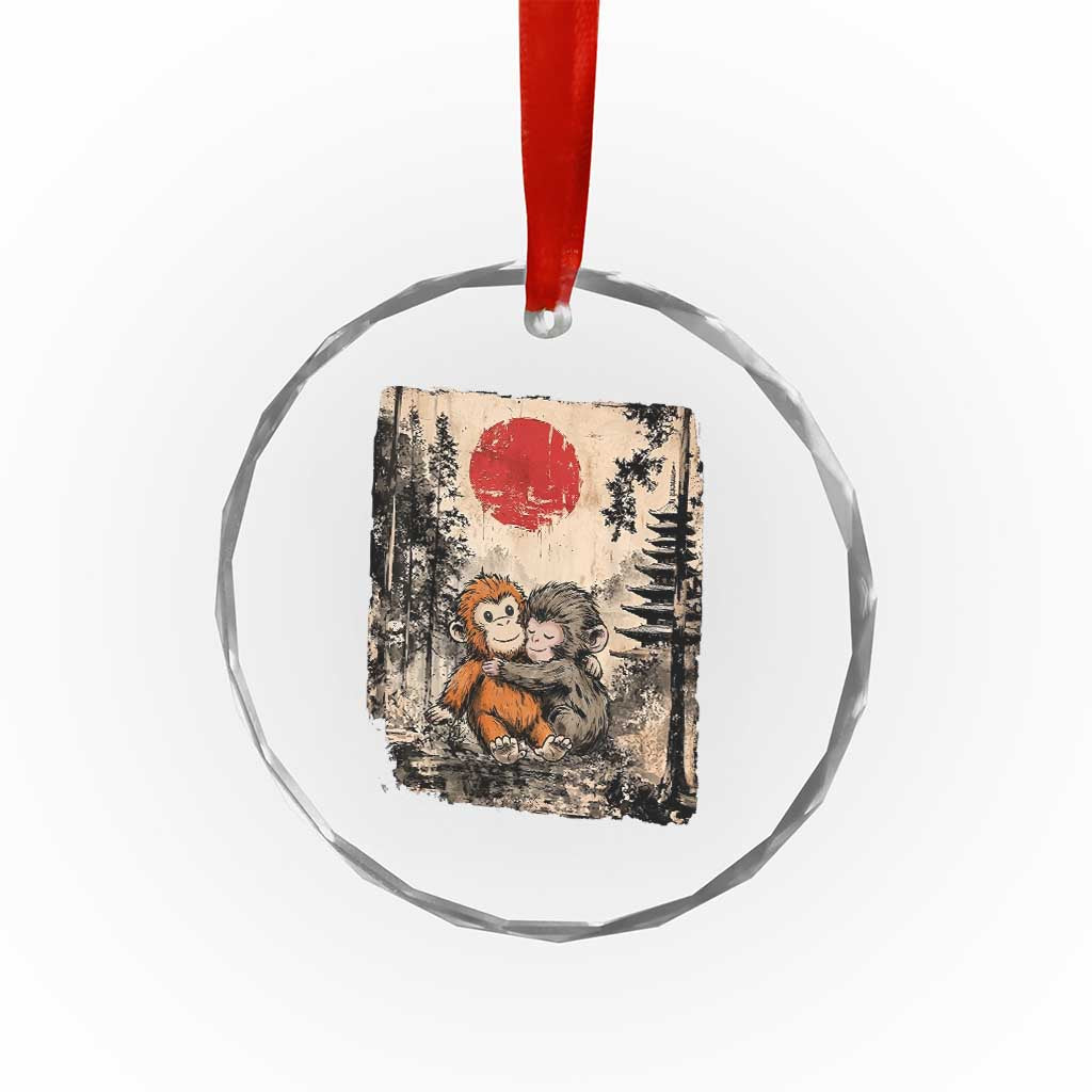 Vintage Japanese Ukiyoe Punch Baby Monkey Crystal Glass Ornament Kawaii Animal Gift TS12 Print Your Wear