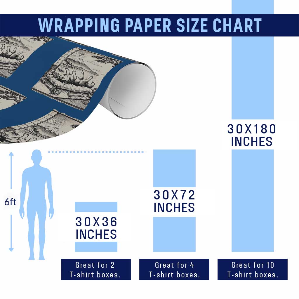 Vintage Japanese Ukiyoe Siberian Husky Wrapping Paper Roll Cute Sleeping Animal Gift TS12 Print Your Wear