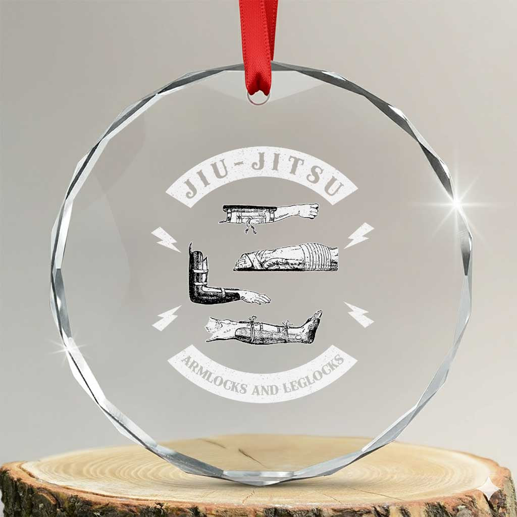 Vintage Jiu Jitsu Crystal Glass Ornament Armlocks and Leglocks BJJ Grappling Fans TS10 Transparent Glass 3'' Circle Print Your Wear