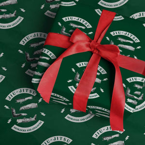 Vintage Jiu Jitsu Wrapping Paper Roll Armlocks and Leglocks BJJ Grappling Fans TS10 Green Print Your Wear