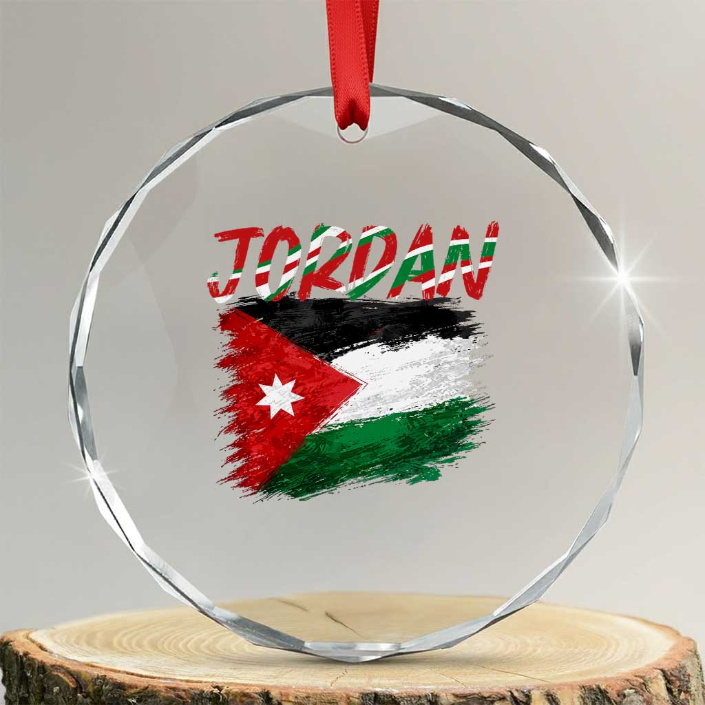 Vintage Jordan Pride Crystal Glass Ornament Proud Jordanian Roots Gift TS12 Transparent Glass 3'' Circle Print Your Wear