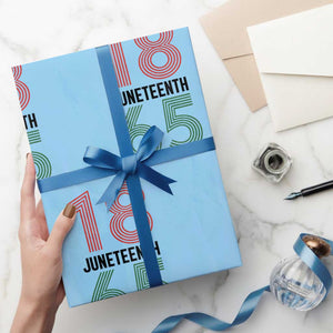 Vintage Juneteenth 1865 Wrapping Paper Roll Retro Striped Number Graphic