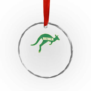 Vintage Kangaroo Australia Crystal Glass Ornament Patriotic Country Pride Graphic Aussie Roo Kangaroo