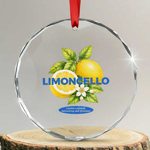 Vintage Limoncello Lemon Liqueur Crystal Glass Ornament Citrus Fruit Botanical Italian Summer Graphic TS10 Transparent Glass 3'' Circle Print Your Wear