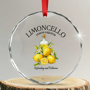 Vintage Limoncello Lemon Liqueur Crystal Glass Ornament Italian Summer Letter Fruit Printed Graphic TS10 Transparent Glass 3'' Circle Print Your Wear