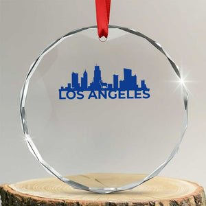 Vintage Los Angeles Skyline Ram Fan Crystal Glass Ornament Football Lover Gift