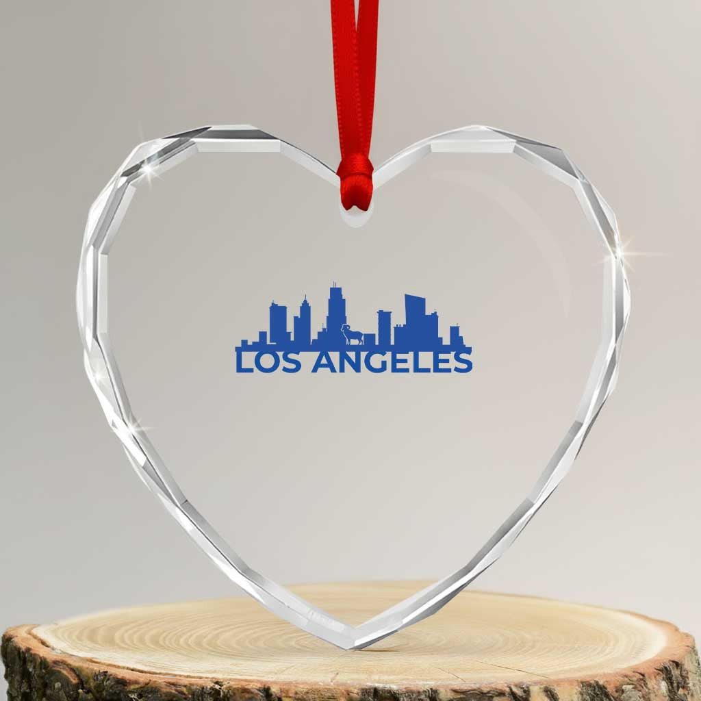 Vintage Los Angeles Skyline Ram Fan Heart Crystal Glass Ornament Football Lover Gift TS12 Transparent Glass 3'' Heart Print Your Wear