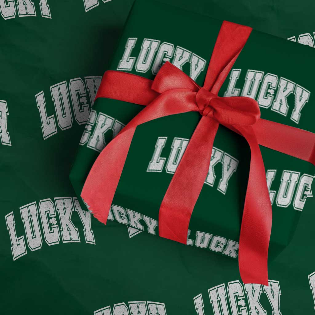 Vintage Lucky Shamrock Clover St Patricks Day Wrapping Paper Roll TS11 Green Print Your Wear