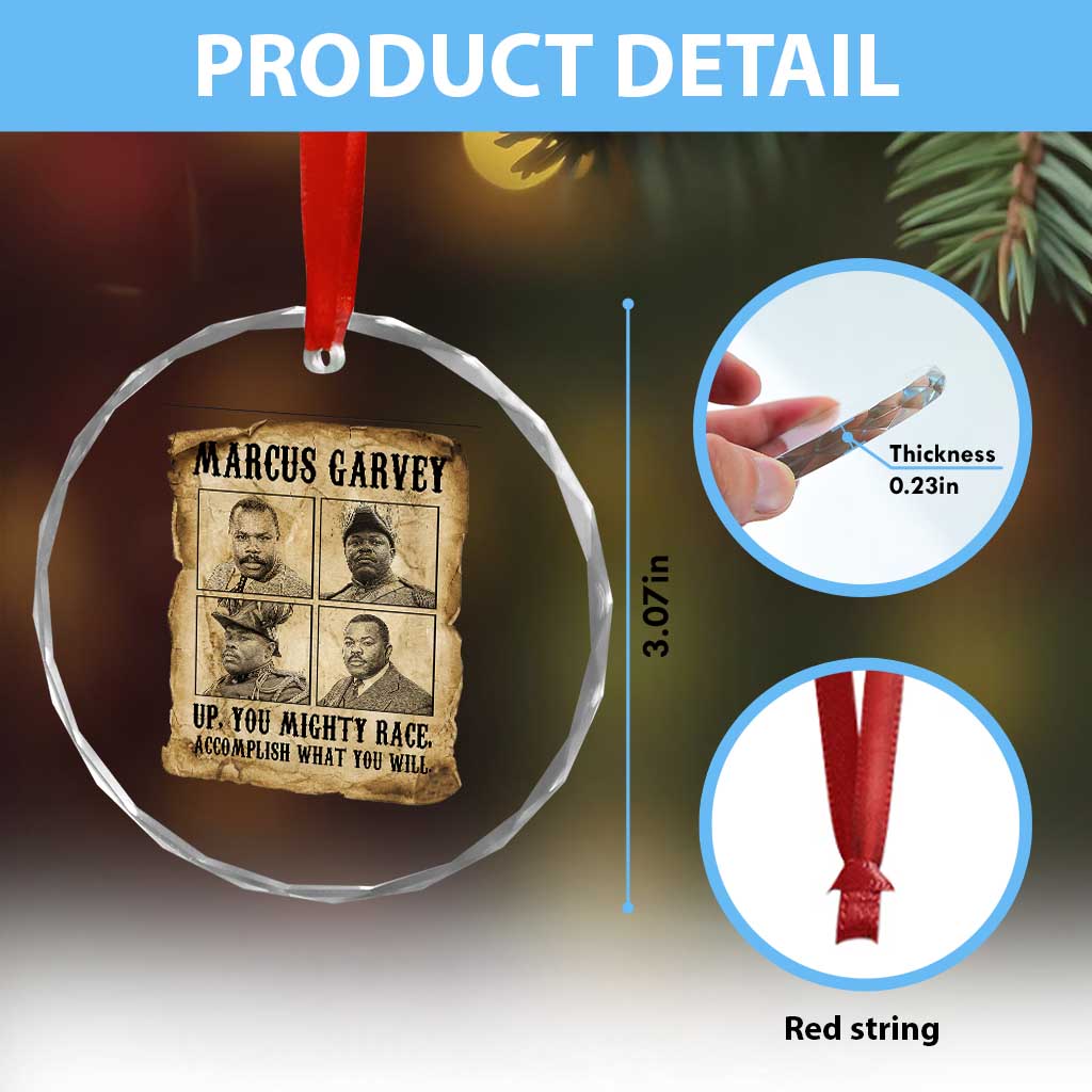 Vintage Marcus Garvey Crystal Glass Ornament Up You Mighty Race Quote TS12 Print Your Wear