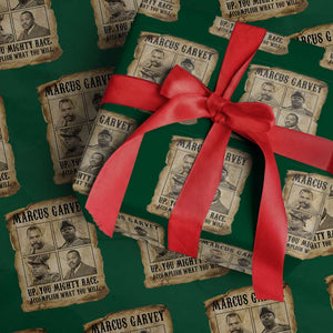 Vintage Marcus Garvey Wrapping Paper Roll Up You Mighty Race Quote TS12 Green Print Your Wear
