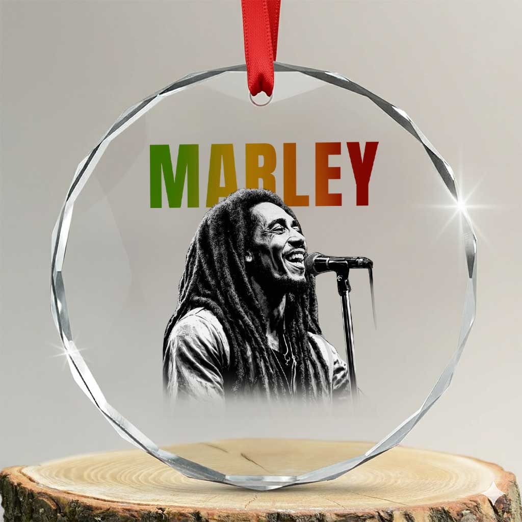 Vintage Marley Crystal Glass Ornament Rastaman Jamaica Jamaican Rasta Reggage Music TS10 Transparent Glass 3'' Circle Print Your Wear