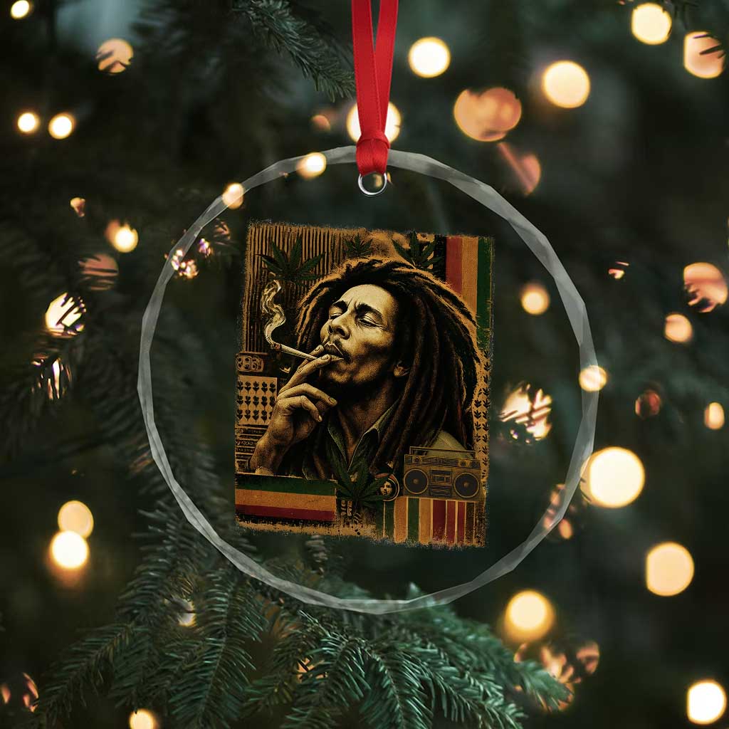 Vintage Marley Guitarist Crystal Glass Ornament Rastaman Rastafari Music Vibes Only Rasta Jamaica Reggae TS10 Print Your Wear