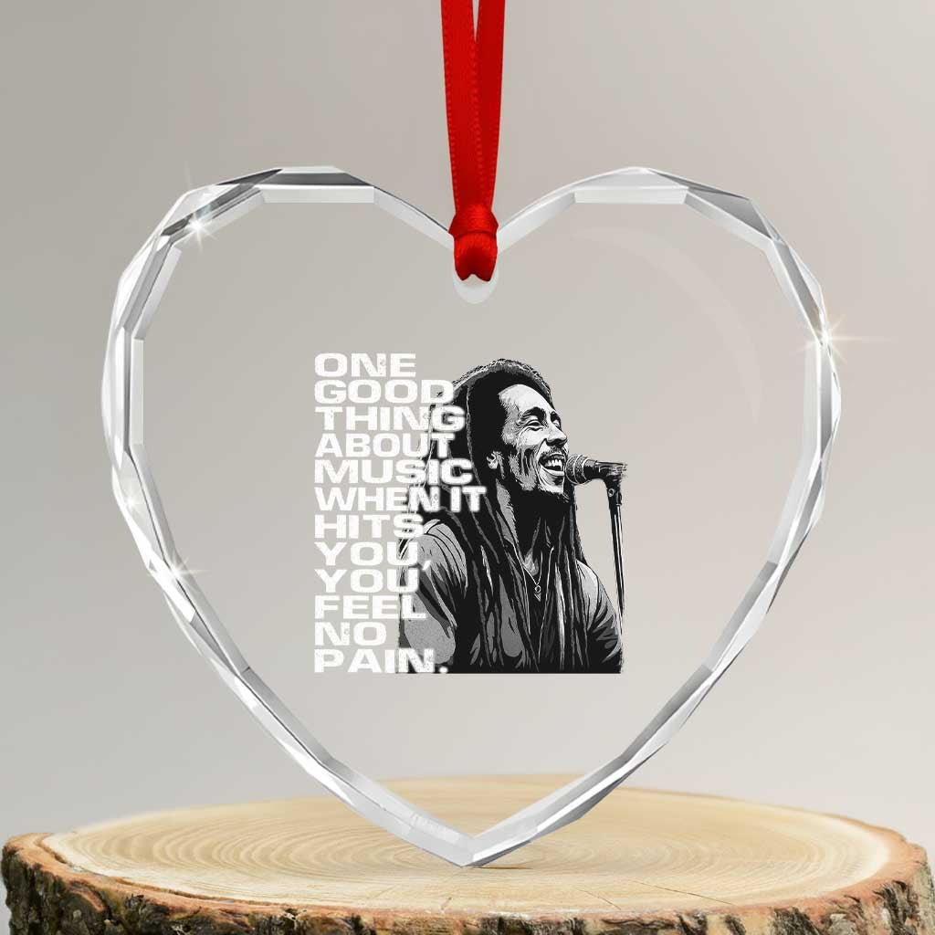 Vintage Marley Heart Crystal Glass Ornament Jamaica Jamaican Rasta Reggage Music TS10 Transparent Glass 3'' Heart Print Your Wear