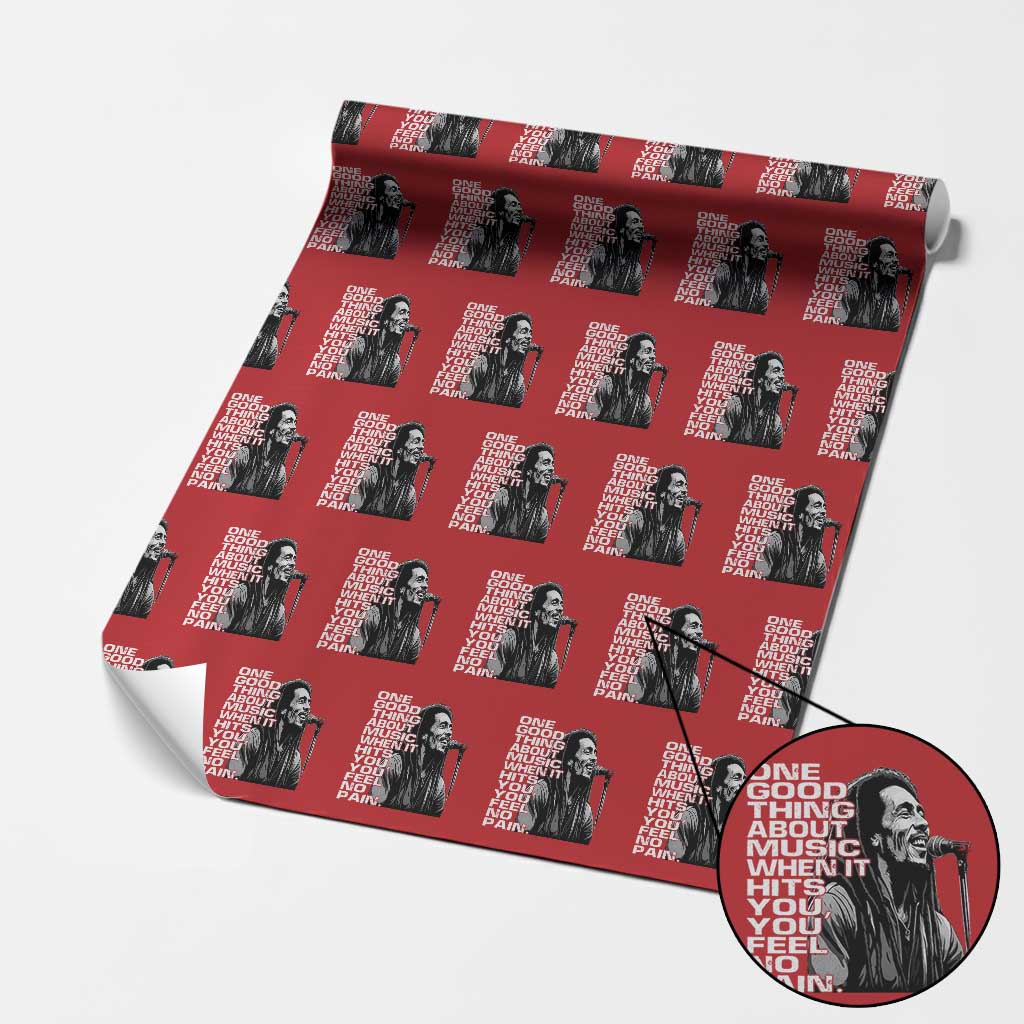 Vintage Marley Wrapping Paper Roll Jamaica Jamaican Rasta Reggage Music TS10 Red Print Your Wear