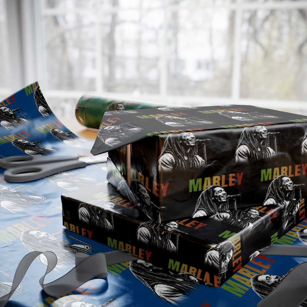 Vintage Marley Wrapping Paper Roll Rastaman Jamaica Jamaican Rasta Reggage Music TS10 Black Print Your Wear