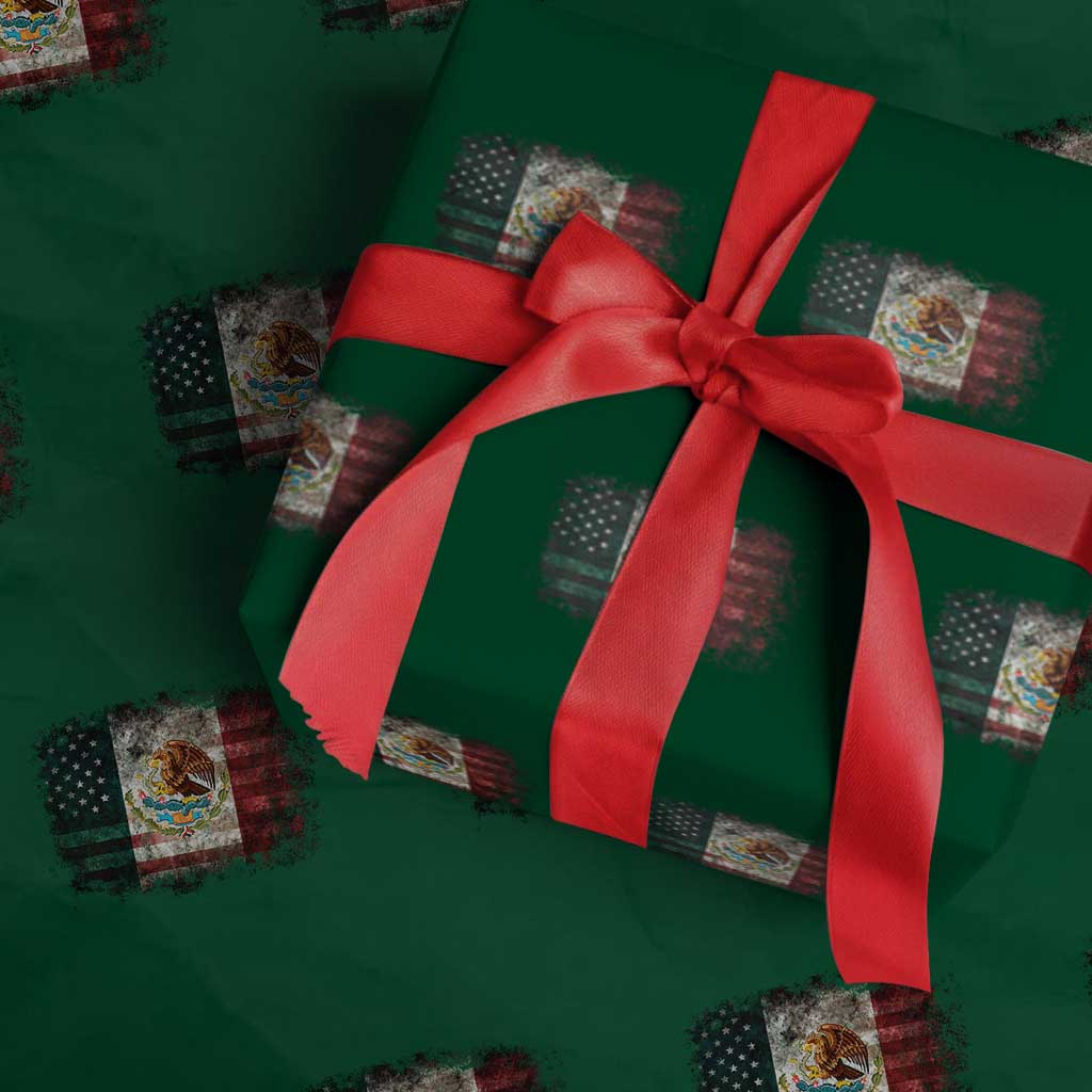 Vintage Mexican Flag Wrapping Paper Roll Eagle Mexico Heritage Mexican Roots TS10 Green Print Your Wear