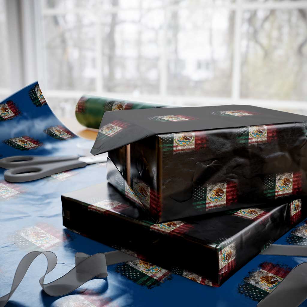 Vintage Mexican Flag Wrapping Paper Roll Eagle Mexico Heritage Mexican Roots TS10 Black Print Your Wear