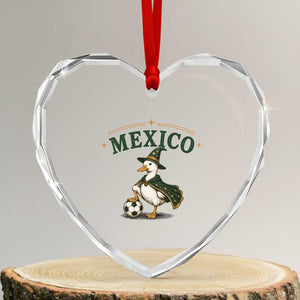 Vintage Mexico Soccer Wizard Duck Magical Fantasy Heart Crystal Glass Ornament Retro Mexican Pride Football Fans
